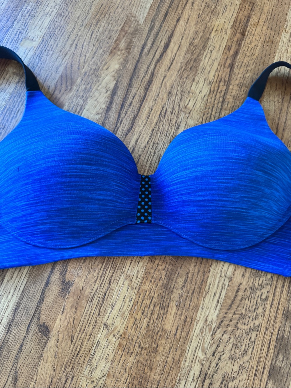 Maidenform Wireless Comfort T-Shirt Bra with Dot Trim – Blue Heather